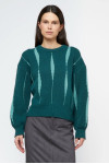 BLUE STRIPED JACQUARD JERSEY SWEATER